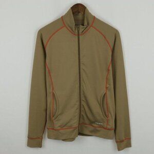 Trek Cycling Men's Large Brown Orange Poly Blend Full Zip Knit Casual Jacket